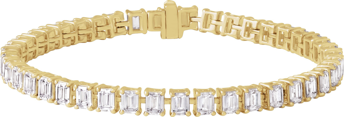 10 1/2 Ctw Emerald Lab-Grown Diamond Line Bracelet - Lab Grown Diamond