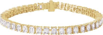 10 1/2 Ctw Emerald Lab-Grown Diamond Line Bracelet - Lab Grown Diamond
