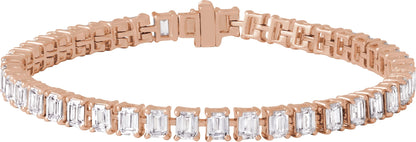10 1/2 Ctw Emerald Lab-Grown Diamond Line Bracelet - Rose Gold - Lab Grown Diamond