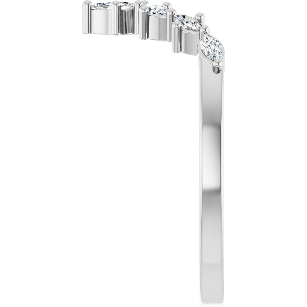1/5 Ctw Marquise Lab-Grown Diamond Contour Band - White Gold - Lab Grown Diamond