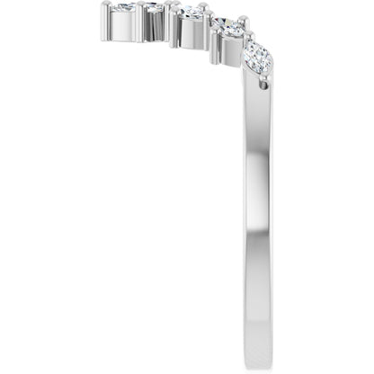 1/5 Ctw Marquise Lab-Grown Diamond Contour Band - White Gold - Lab Grown Diamond