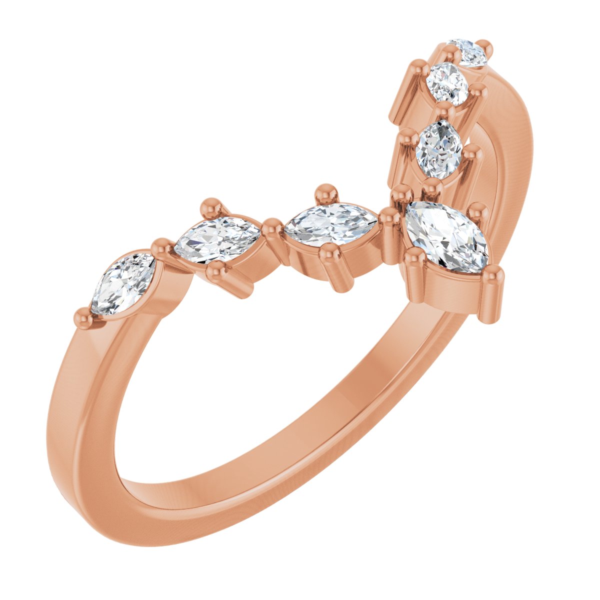 1/5 Ctw Marquise Lab-Grown Diamond Contour Band
