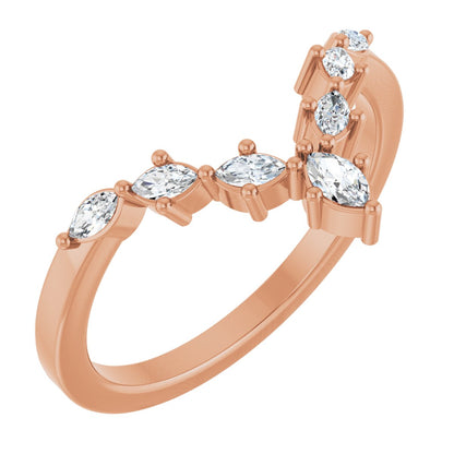 1/5 Ctw Marquise Lab-Grown Diamond Contour Band