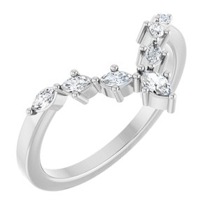1/5 Ctw Marquise Lab-Grown Diamond Contour Band