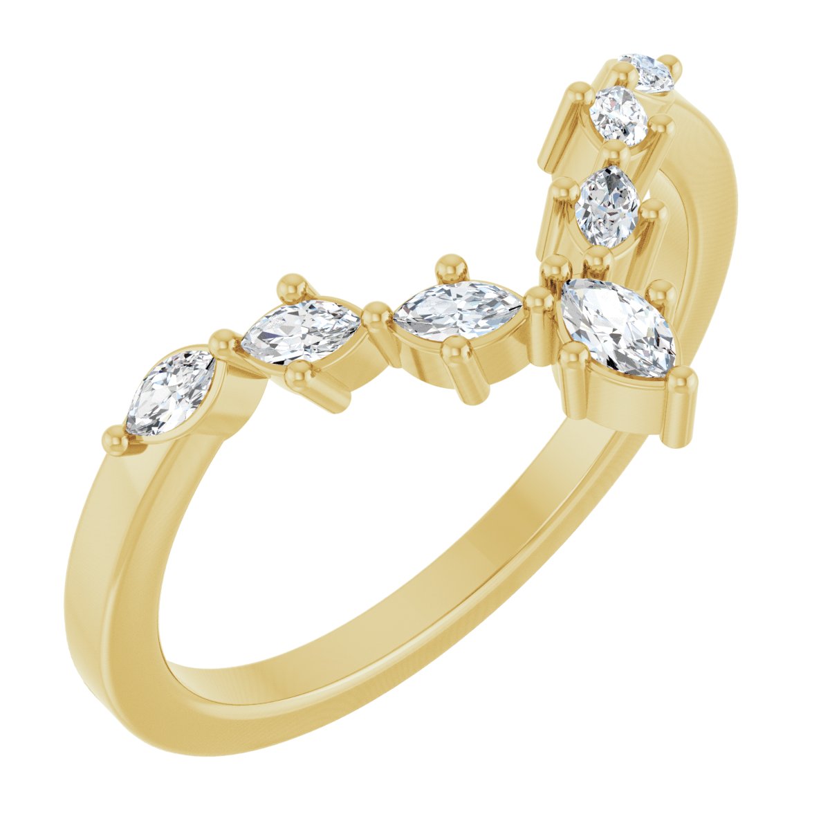 1/5 Ctw Marquise Lab-Grown Diamond Contour Band