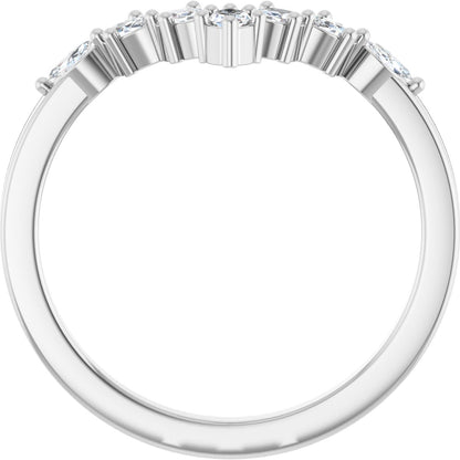 1/5 Ctw Marquise Lab-Grown Diamond Contour Band - White Gold - Lab Grown Diamond
