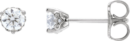 1/3 Ctw Lab-Grown Diamond 3-Prong Vintage-Inspired Earrings