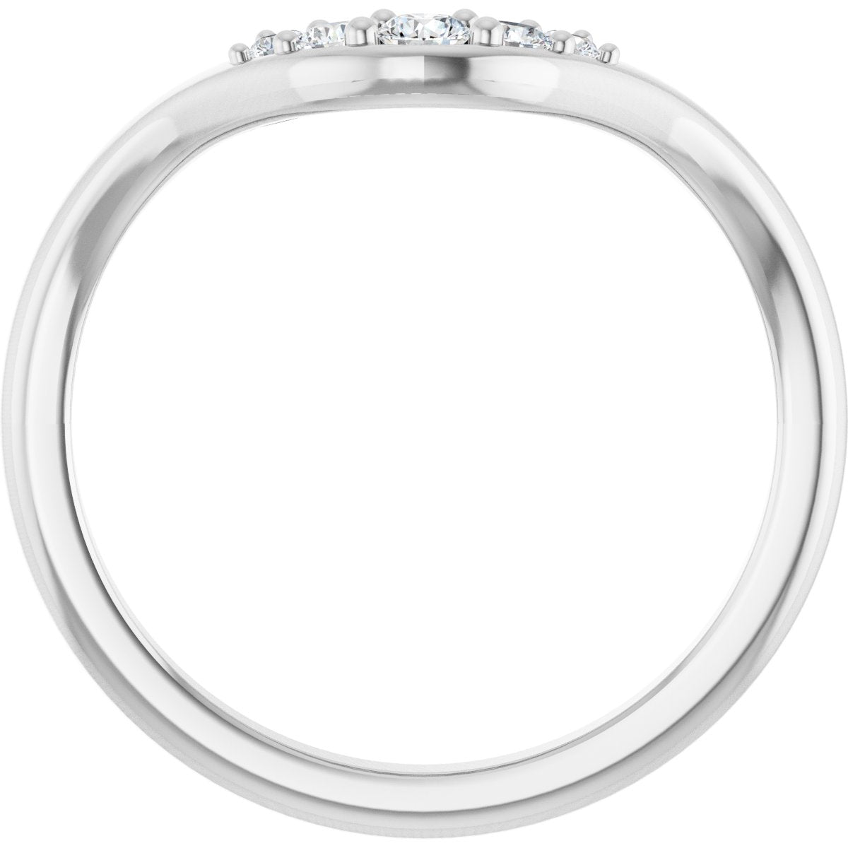 1/6 Ctw Lab-Grown Diamond Contour Band - White Gold - Lab Grown Diamond