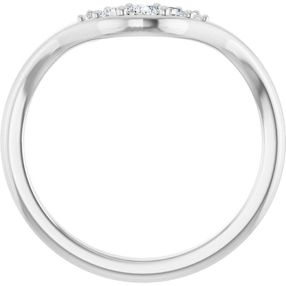 1/6 Ctw Lab-Grown Diamond Contour Band - White Gold - Lab Grown Diamond