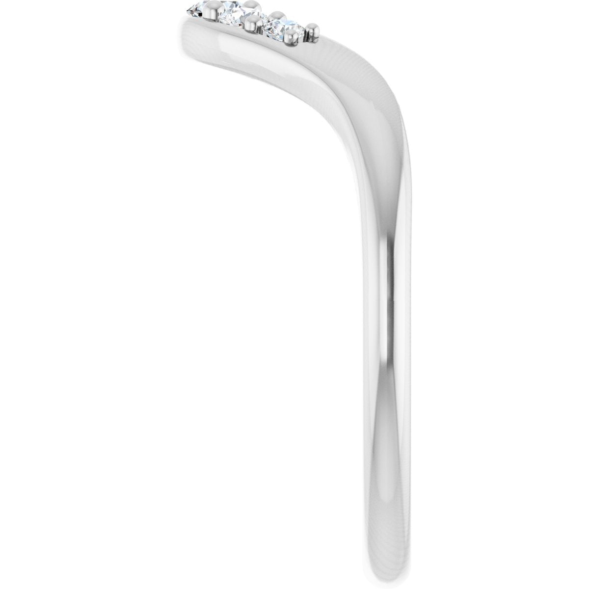 1/6 Ctw Lab-Grown Diamond Contour Band - White Gold - Lab Grown Diamond
