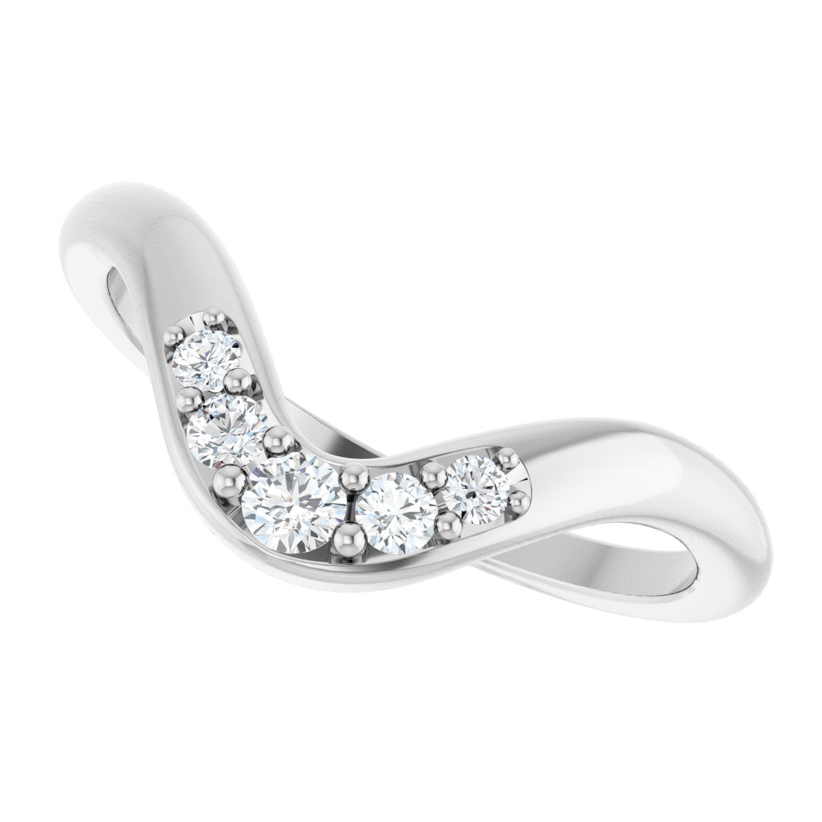 1/6 Ctw Lab-Grown Diamond Contour Band - White Gold - Lab Grown Diamond