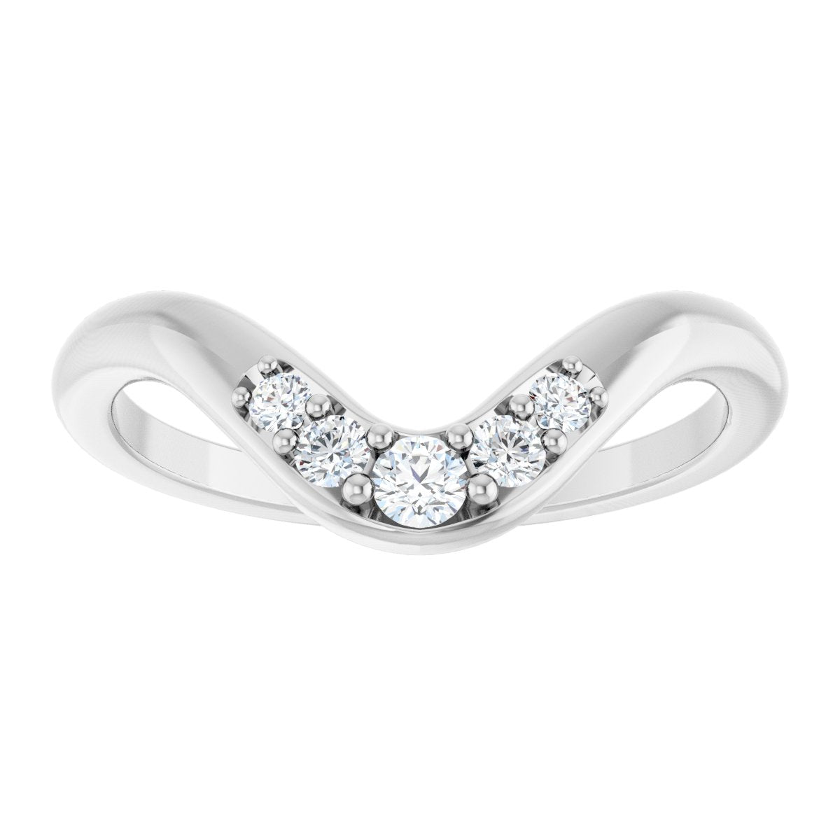 1/6 Ctw Lab-Grown Diamond Contour Band - White Gold - Lab Grown Diamond