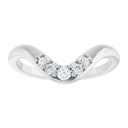 1/6 Ctw Lab-Grown Diamond Contour Band - White Gold - Lab Grown Diamond