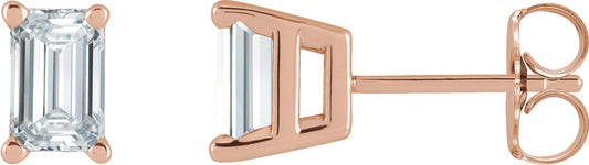 1/2 Ctw Emerald Lab-Grown Diamond Tapered Earrings - Rose Gold - Lab Grown Diamond