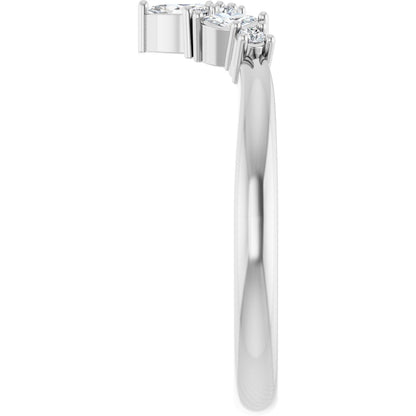1/8 Ctw Marquise Lab-Grown Diamond Contour Band - White Gold - Lab Grown Diamond
