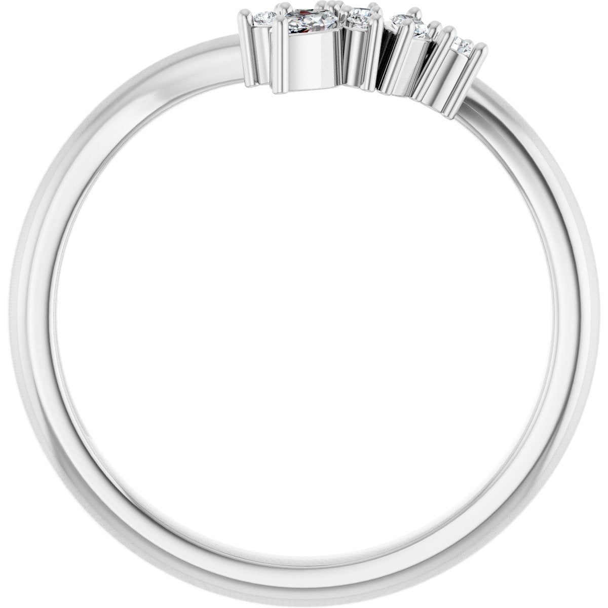 1/8 Ctw Marquise Lab-Grown Diamond Contour Band - White Gold - Lab Grown Diamond