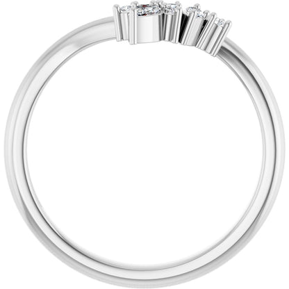 1/8 Ctw Marquise Lab-Grown Diamond Contour Band - White Gold - Lab Grown Diamond