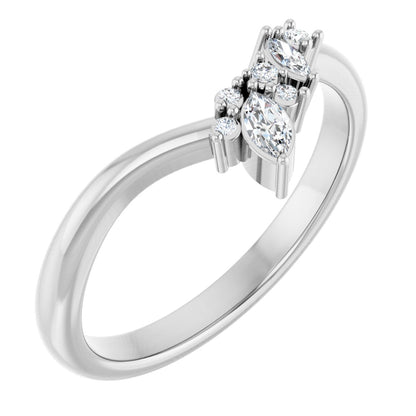 1/8 Ctw Marquise Lab-Grown Diamond Contour Band