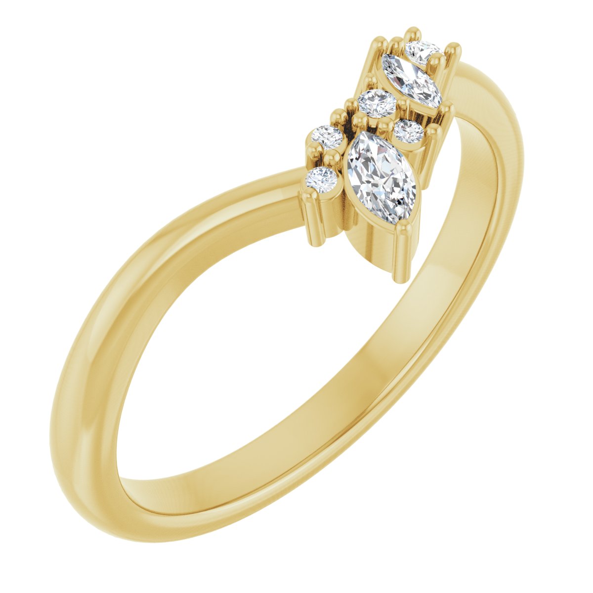 1/8 Ctw Marquise Lab-Grown Diamond Contour Band