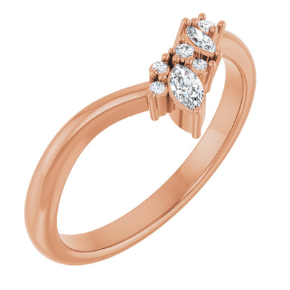 1/8 Ctw Marquise Lab-Grown Diamond Contour Band
