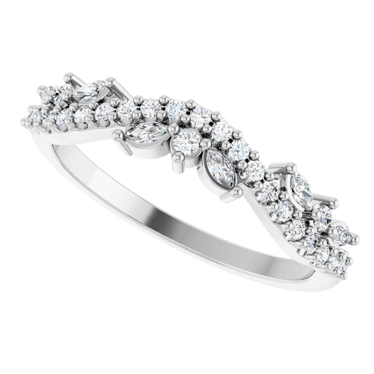 1/3 Ctw Marquise Lab-Grown Diamond Anniversary Band - White Gold - Lab Grown Diamond