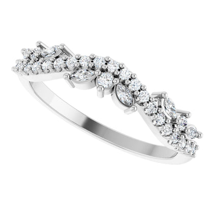 1/3 Ctw Marquise Lab-Grown Diamond Anniversary Band - White Gold - Lab Grown Diamond