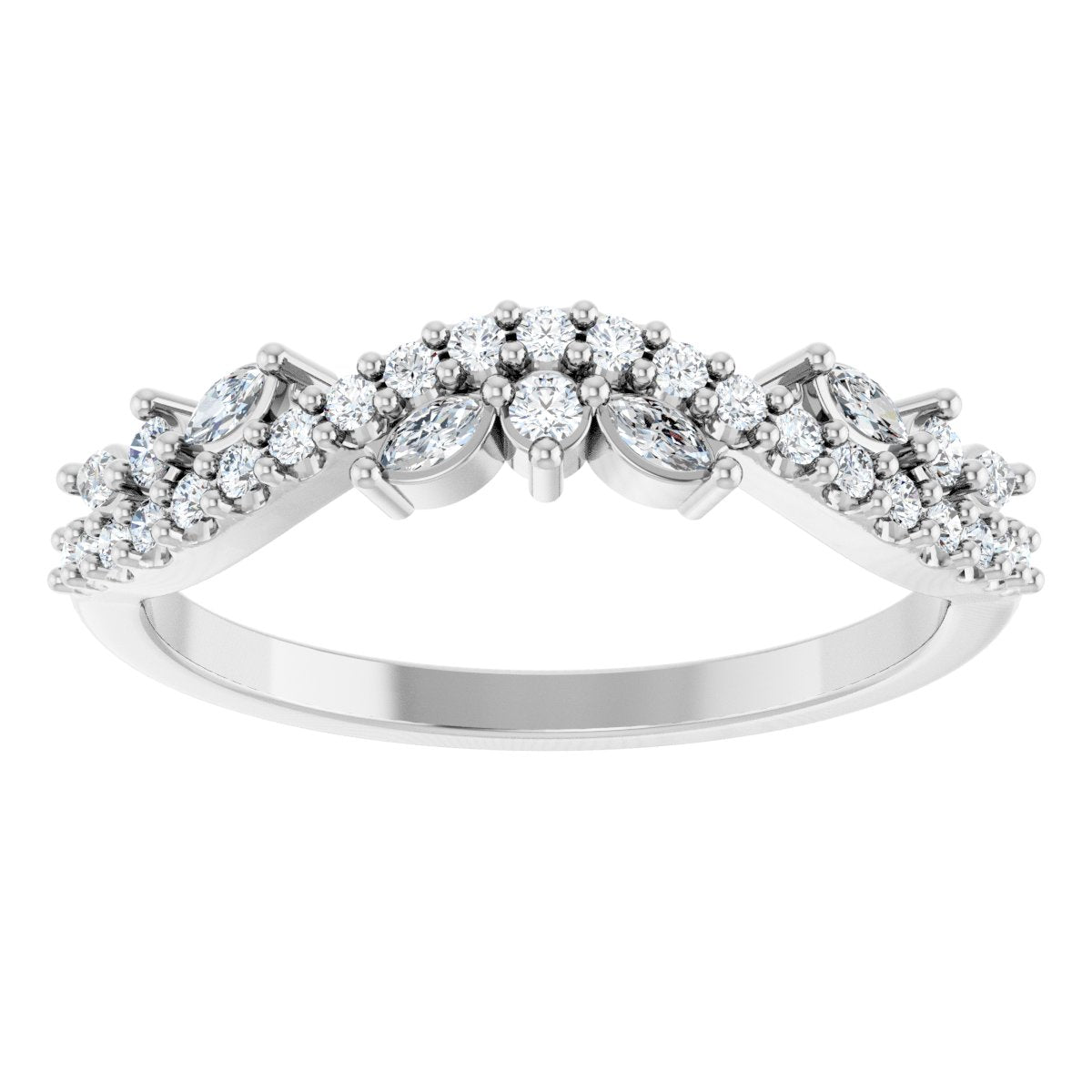 1/3 Ctw Marquise Lab-Grown Diamond Anniversary Band - White Gold - Lab Grown Diamond