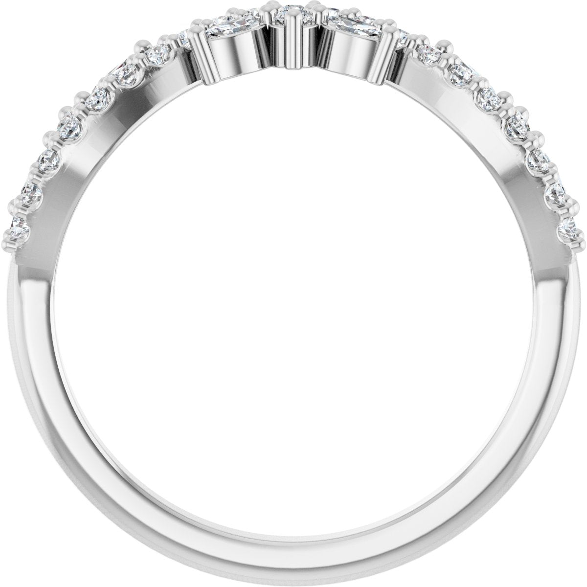 1/3 Ctw Marquise Lab-Grown Diamond Anniversary Band - White Gold - Lab Grown Diamond