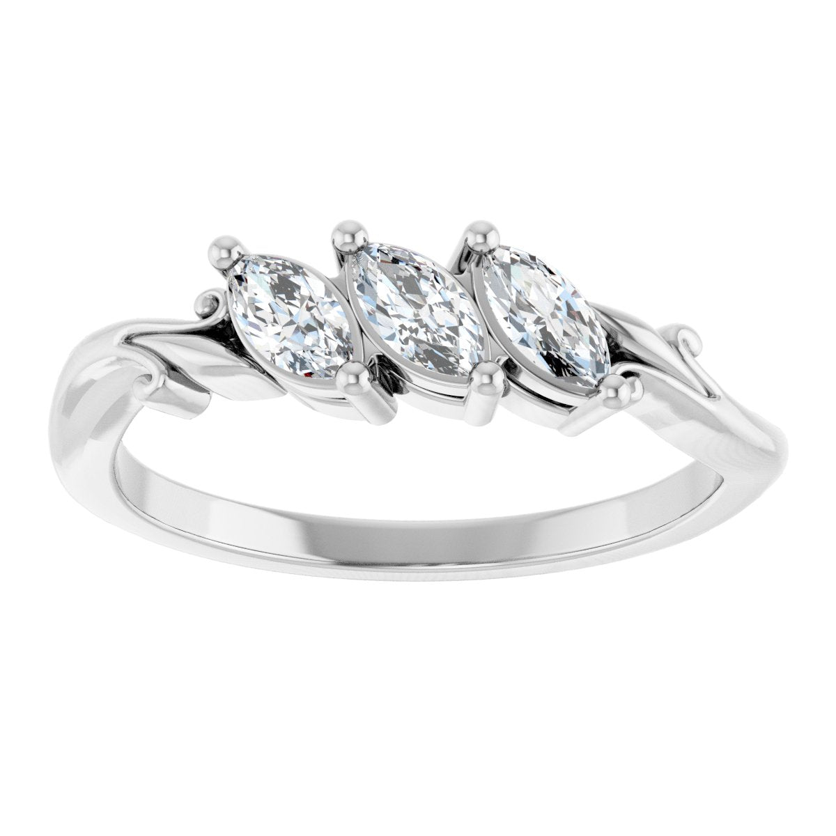 1/2 Ctw Marquise Lab-Grown Diamond Anniversary Band - White Gold - Lab Grown Diamond