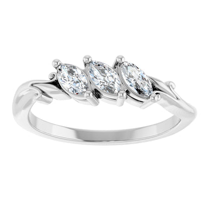 1/2 Ctw Marquise Lab-Grown Diamond Anniversary Band - White Gold - Lab Grown Diamond