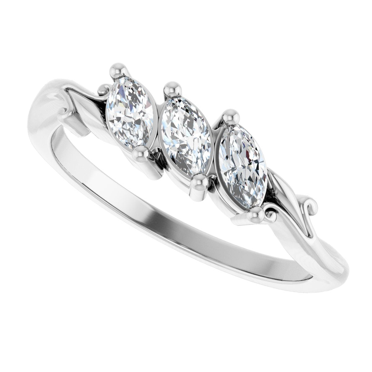 1/2 Ctw Marquise Lab-Grown Diamond Anniversary Band - White Gold - Lab Grown Diamond