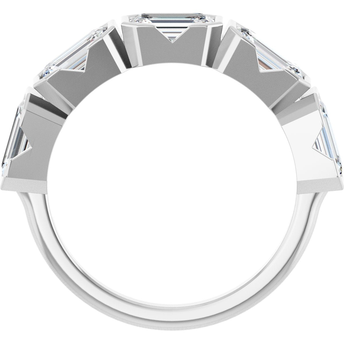 3 Ctw Emerald Lab-Grown Diamond Anniversary Band - White Gold - Lab Grown Diamond