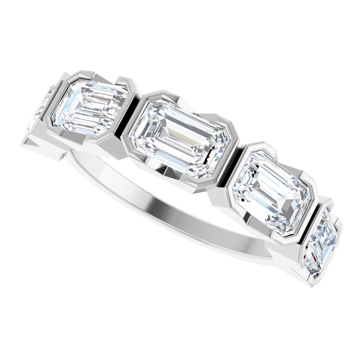 3 Ctw Emerald Lab-Grown Diamond Anniversary Band - White Gold - Lab Grown Diamond