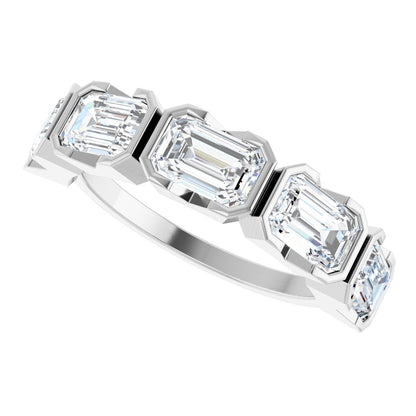 3 Ctw Emerald Lab-Grown Diamond Anniversary Band - White Gold - Lab Grown Diamond
