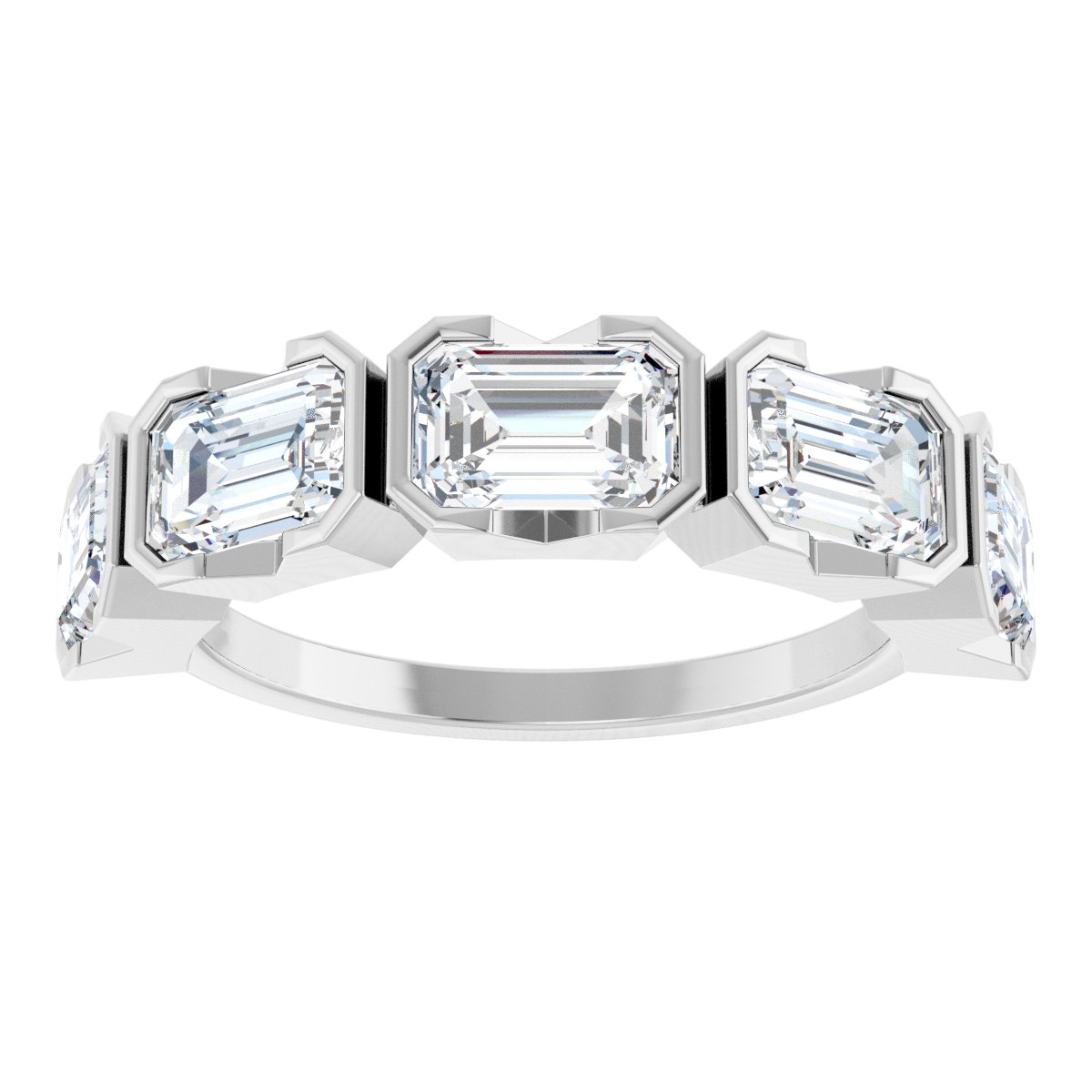 3 Ctw Emerald Lab-Grown Diamond Anniversary Band - White Gold - Lab Grown Diamond