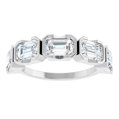 3 Ctw Emerald Lab-Grown Diamond Anniversary Band - White Gold - Lab Grown Diamond