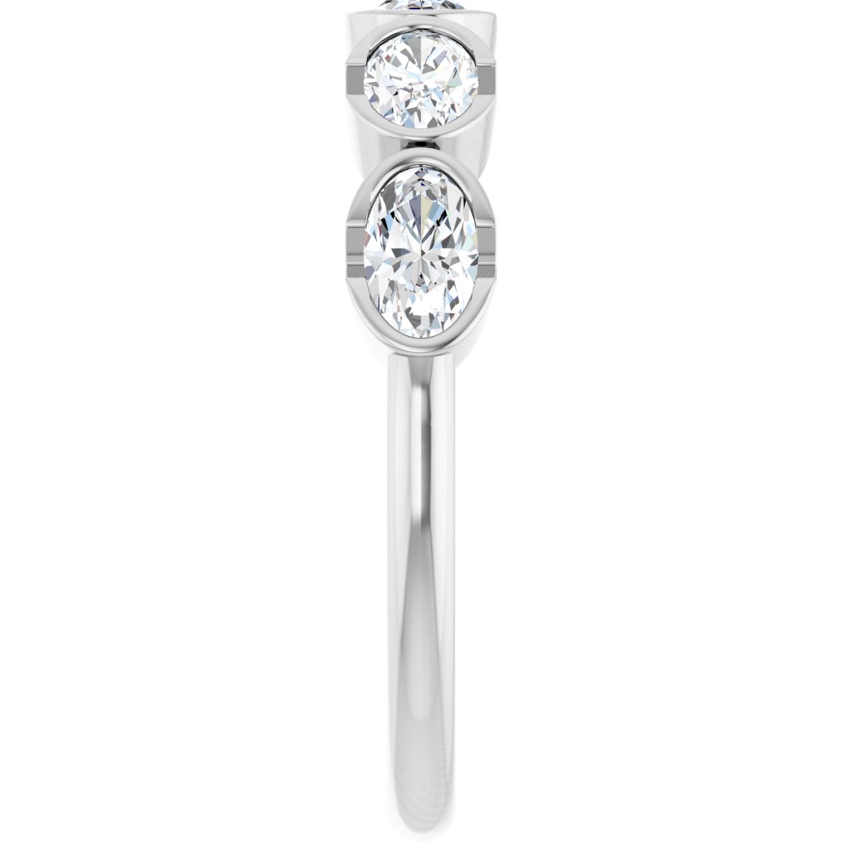 9/10 Ctw Oval Lab-Grown Diamond Anniversary Band - White Gold - Lab Grown Diamond
