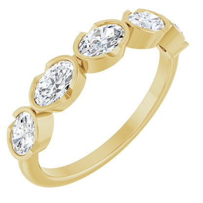 9/10 Ctw Oval Lab-Grown Diamond Anniversary Band