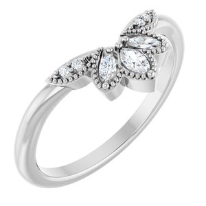 1/8 Ctw Marquise Lab-Grown Diamond Contour Band