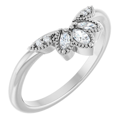 1/8 Ctw Marquise Lab-Grown Diamond Contour Band