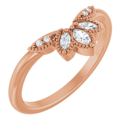 1/8 Ctw Marquise Lab-Grown Diamond Contour Band