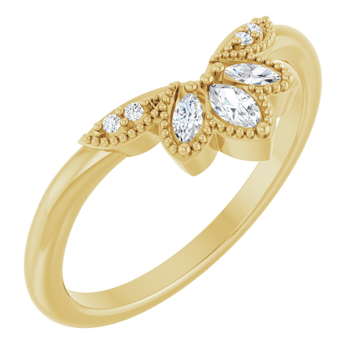1/8 Ctw Marquise Lab-Grown Diamond Contour Band