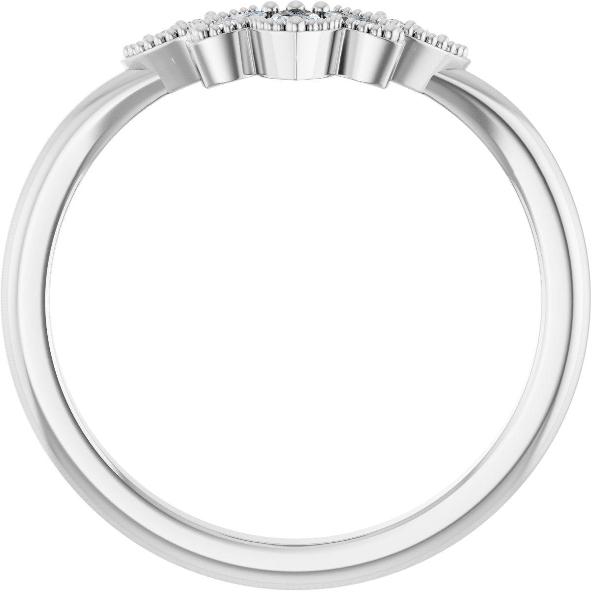 1/8 Ctw Marquise Lab-Grown Diamond Contour Band - White Gold - Lab Grown Diamond
