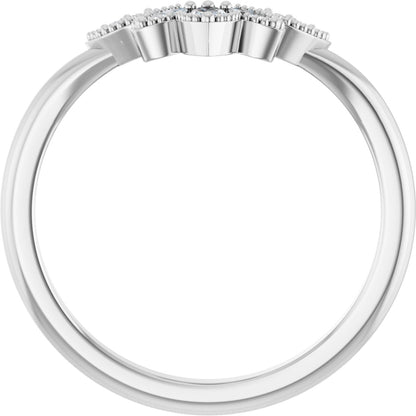 1/8 Ctw Marquise Lab-Grown Diamond Contour Band - White Gold - Lab Grown Diamond