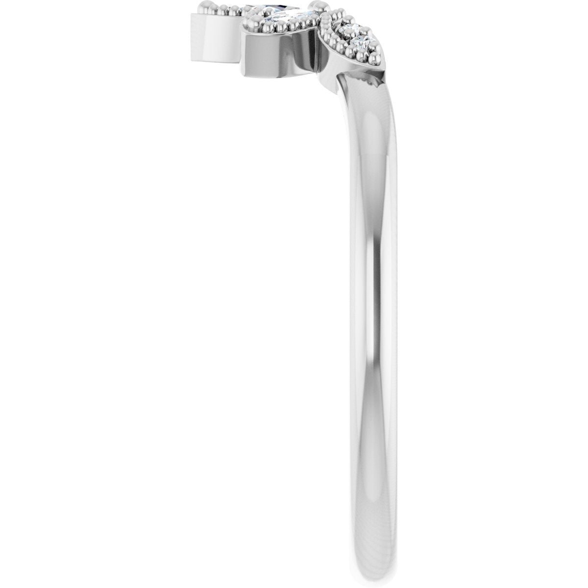 1/8 Ctw Marquise Lab-Grown Diamond Contour Band - White Gold - Lab Grown Diamond
