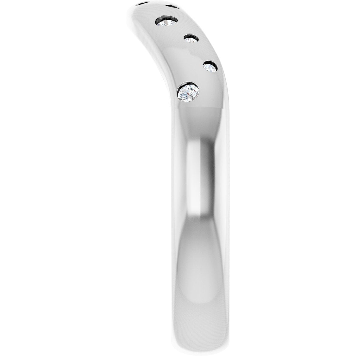 .08 Ctw Lab-Grown Diamond Contour Band - White Gold - Lab Grown Diamond
