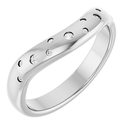 .08 Ctw Lab-Grown Diamond Contour Band - White Gold - Lab Grown Diamond