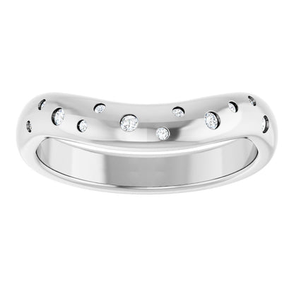 .08 Ctw Lab-Grown Diamond Contour Band - White Gold - Lab Grown Diamond