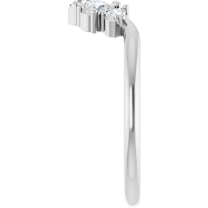1/2 Ctw Pear Lab-Grown Diamond Contour Band - White Gold - Lab Grown Diamond
