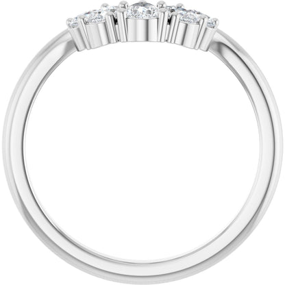 1/2 Ctw Pear Lab-Grown Diamond Contour Band - White Gold - Lab Grown Diamond